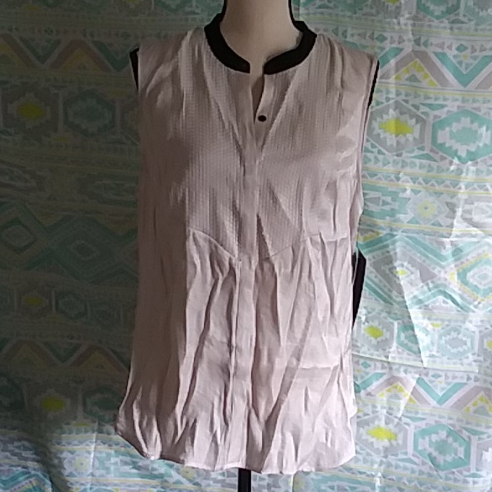 Calvin Klein Jeans Cream Hidden Button -Up Large